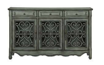 Hood Grey And Pewter Metal Credenza - Katy Furniture