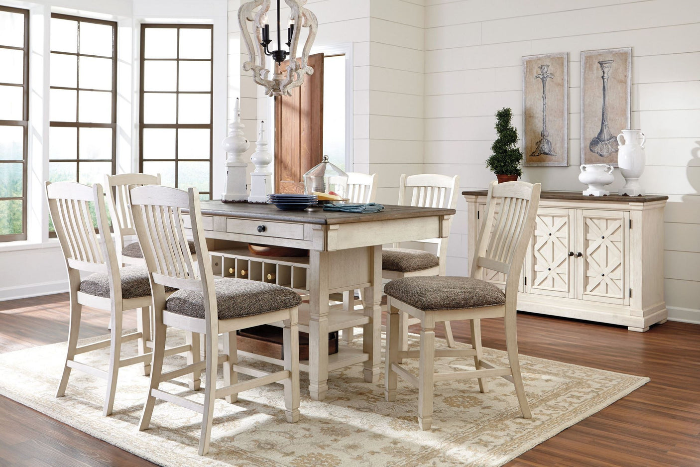 Bolanburg Counter Height Dining Room Set (Table W/ 4 Chairs) - Katy Furniture