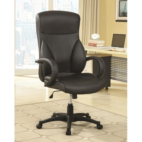 High Back Executive Office Chair with Adjustable Seat Height and Vinyl Upholstery - Katy Furniture