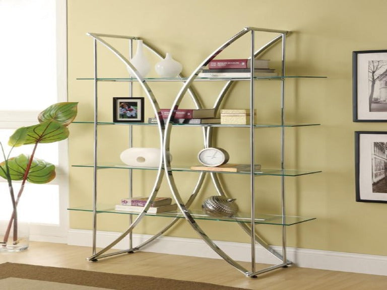Chrome Bookcase - Katy Furniture